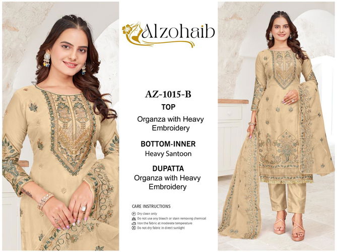 Alzohaib Az 1015 A To D Organza Pakistani Suits Wholesale Shop In Surat
